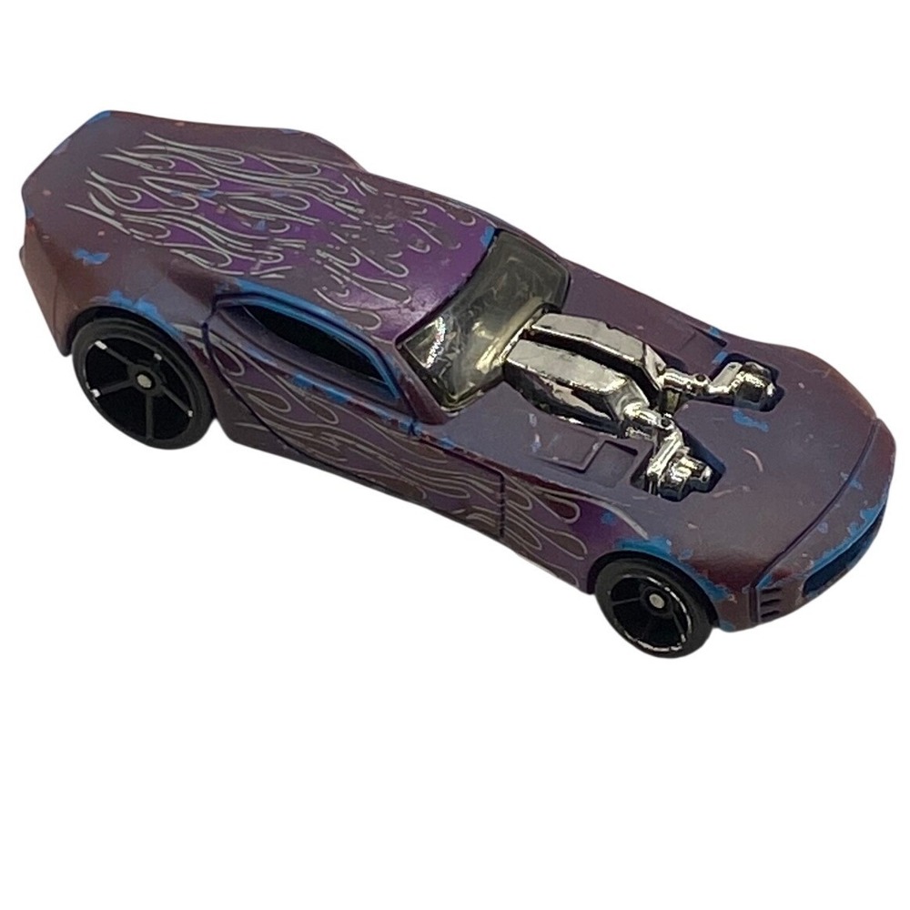 Hot Wheels‎ Nitro Doorslammer Purple Blue Flame Diecast Drag Racer Car B32